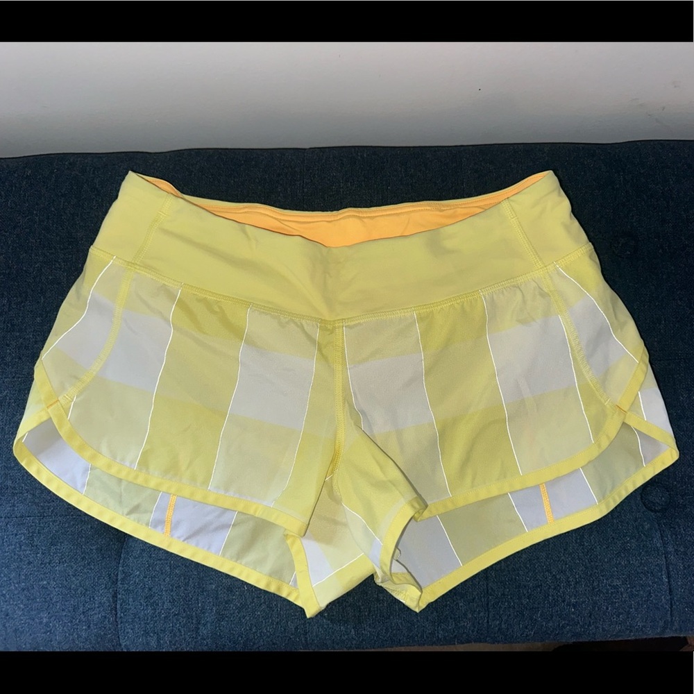 Lululemon Yellow Speed Up Shorts